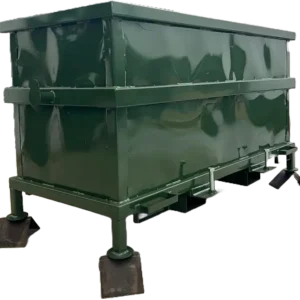 Lixeira sem tampa com suporte para lança de transporte 800L